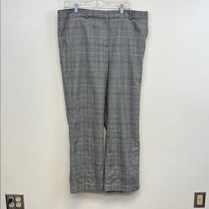 Talbots Black and Gray Plaid Wool Blend Women's Trousers Size 16